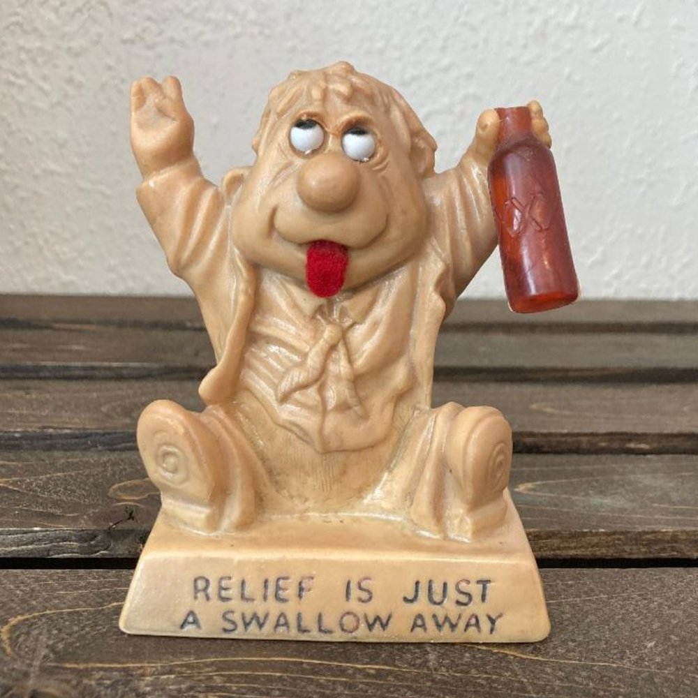 Vintage 1970's 'Relief Is Just A Swallow Away' Wallace Russ Berries 4" Statue
